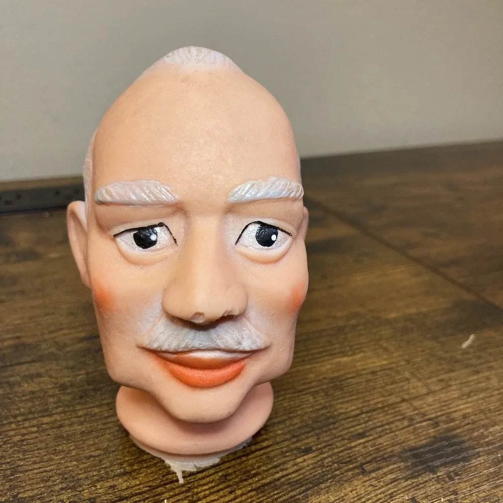 Old Man Door Butler Server Waiter Vtg Rubber Marionette HEAD ONLY West Germany